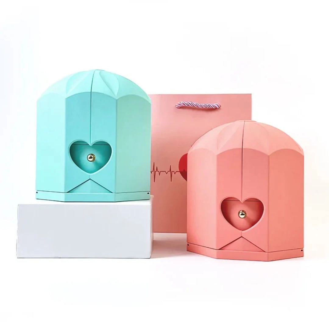 Colar União Perfeita & Caixa com Rosa Eternizada