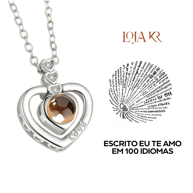 COLAR EU TE AMO EM 100 IDIOMAS - PRATA 925